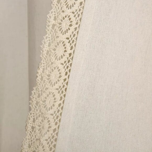 Lush Decor Rosalie Lace Trim Cream Light Filtering 2 Curtain Panel Set 54" x 95" - Picture 2 of 5